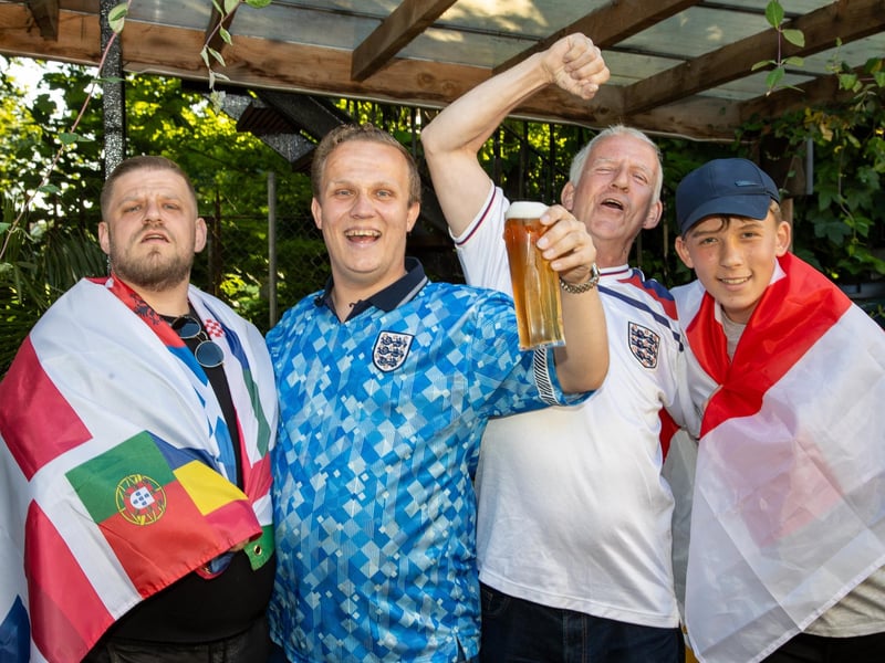 England fans gathered at the Milton Arms in Portsmouth on Sunday evening to watch England's opening game against Serbia in Euro 2024.Photos by Alex Shute
