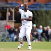 Hampshire's Keith Barker reacts during Lancashire's first innings in Liverpool this morning. Picture: Martin Rickett/PA Wire.