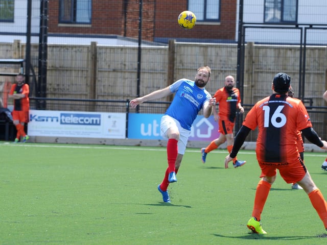 A charity football match between Pompey Charity Squad v FC Global Kickers took place on bank holiday Monday, May 27, 2024, at the John Jenkins Stadium in Portsmouth, with profits going to Pompey in the Community and Global Family.Picture: Sarah Standing