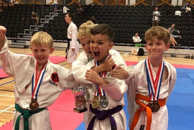 From left - Sonny Smith, Oliver Greenwood, Harry Knight and Elliott Perrin all medalled at the Southern Regional Championships in Reading.