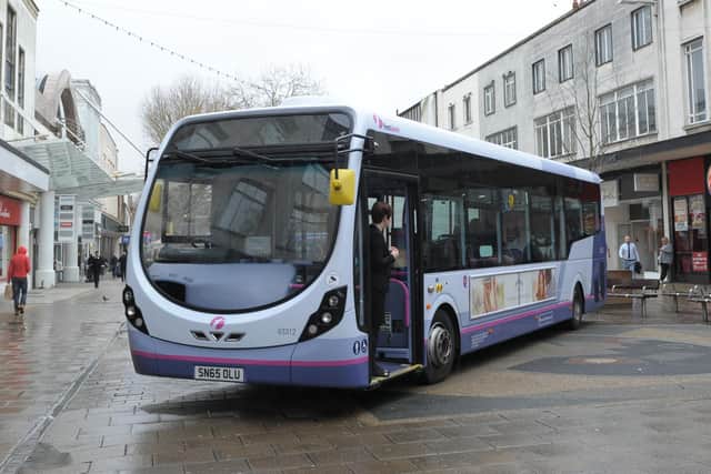 File photo of First Bus in Commercial Road, Portsmouth, in 2016. Picture: Paul Jacobs (160236-8)