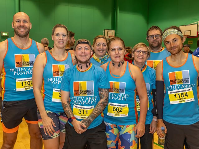 Netley Abbey Runners before the Gosport Half Marathon  Photos by Alex Shute