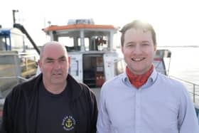 Hayling Ferry captain Colin Hill, left, and film-maker James  Dunlop