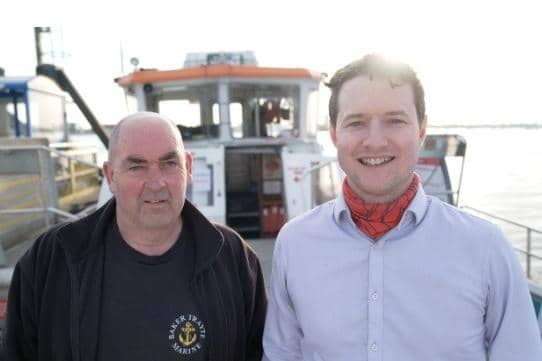 Hayling Ferry captain Colin Hill, left, and film-maker James  Dunlop