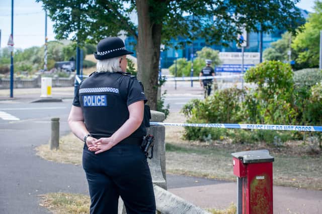 Police presence at Clarence Parade, Southsea earlier today. Picture: Habibur Rahman