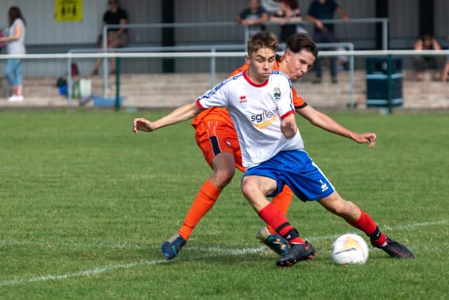 Dylan Holgate struck in Gosport under-18s FA Youth Cup win over Poole Town. Picture: Mike Cooter (050921)