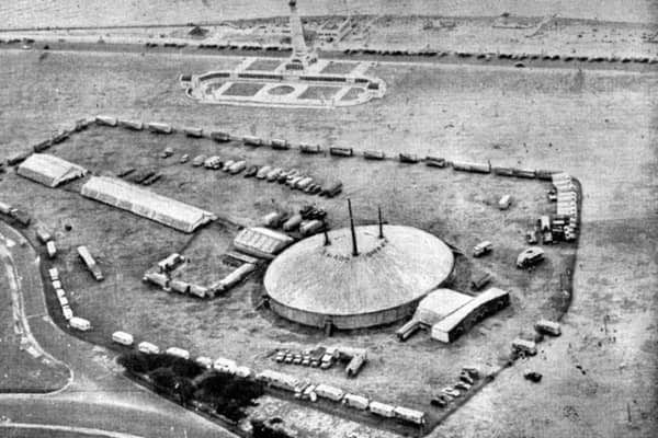 Billy Smarts circus  taking over Southsea Common in the summer of 1958.