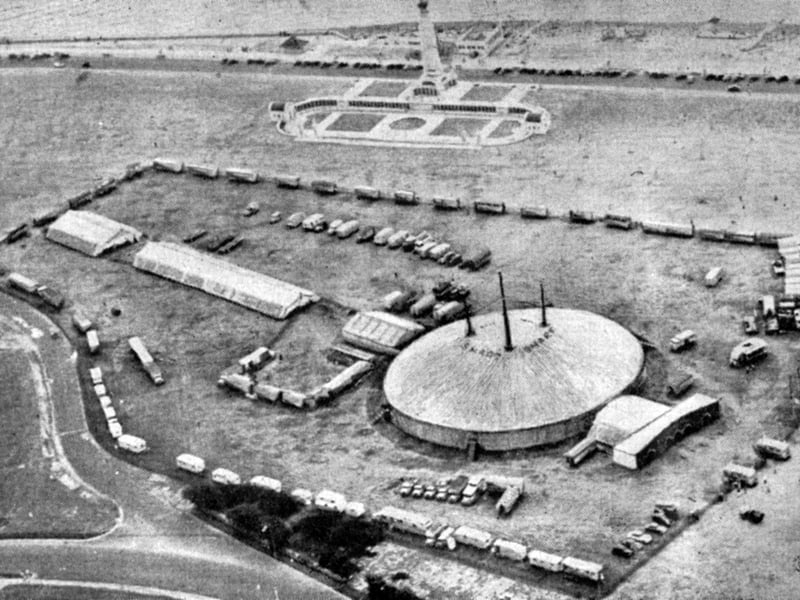 Billy Smarts circus  taking over Southsea Common in the summer of 1958.