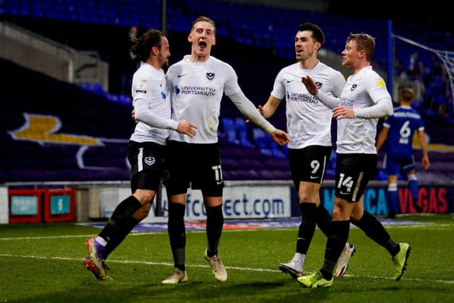 Pompey are just one point off the automatic promotion spots following Saturday's 2-0 victory at Ipswich. Picture: Simon Davies/ProSportsImages