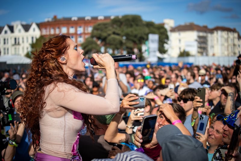 Kate Nash left the stage to sing up close and personal with the crowd on the Common Stage Saturday afternoon.
Photo by Alex Shute