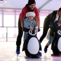 Jamie Nicholson and Clarissa Jones with their children Amelia, 5, and Alex, 3. Portsmouth on Ice opens, rink in Guildhall Square, Portsmouth
Picture: Chris Moorhouse (jpns 251123-23)