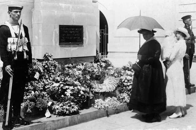 Jutland Remembrance Day at Portsmouth Cenotaph on May 31. I have no year date for this photograph. Picture: Robert James collection.