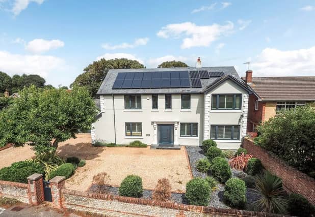 The listing says: "Solar panels provide the bulk of electricity needed especially during late spring to Autumn and the production also receives an income of approx £600 per year as part of the “Feed-in In Tariff” and is not affected by how much of the solar produced power is actually consumed by the house."