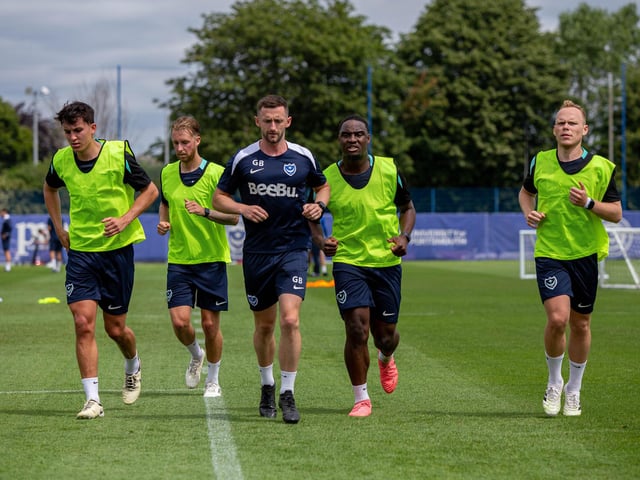 Pompey training under John Mousinho in July 2024. Picture: Habibur Rahman