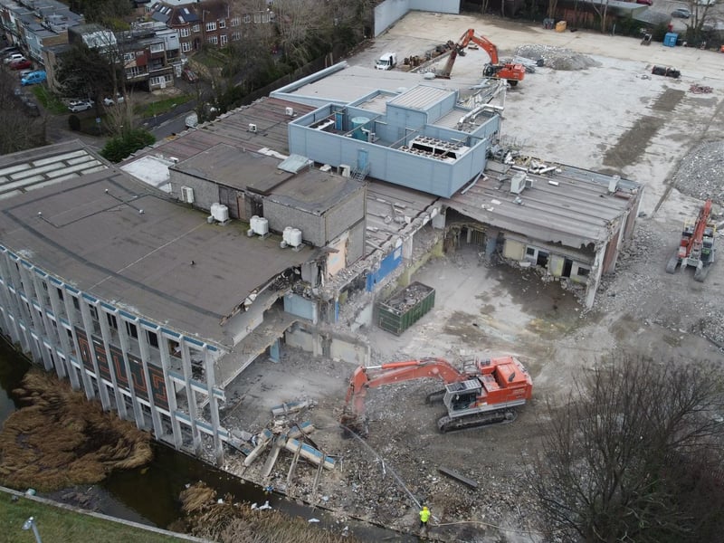 The demolition crew at work