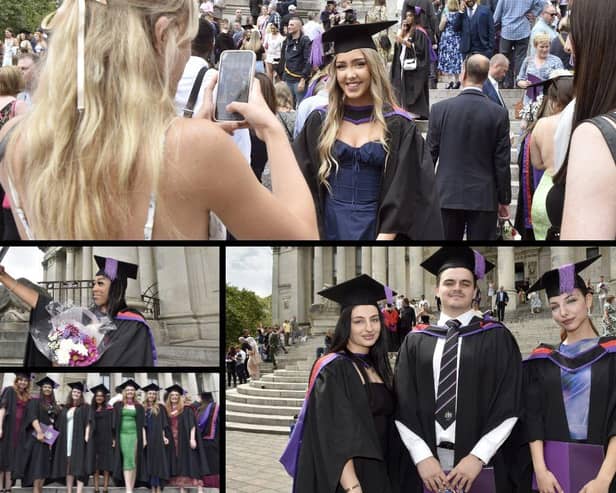 Delighted students graduated at Portsmouth Guildhall