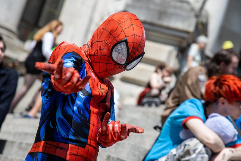 Comic book fan Mason Brittan, nine came as Young Spiderman