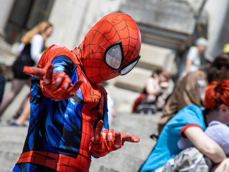 Comic book fan Mason Brittan, nine came as Young Spiderman