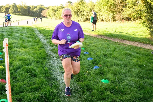 Vicki Roe-Shawyer completes her parkrun a week after finishing her first London Marathon. Picture: Keith Woodland