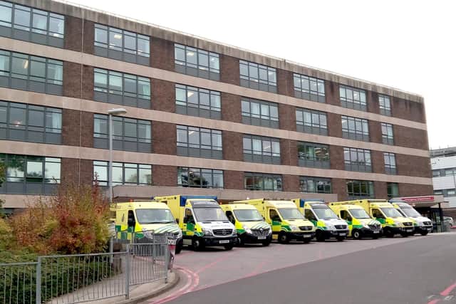 Ambulances have faced long queues when handing patients into the care of A&E at Queen Alexandra Hospital