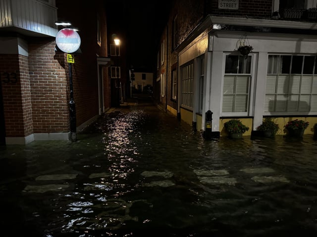 Flooded streets of Old Portsmouth last night as captured by Marcin Jedrysiak.