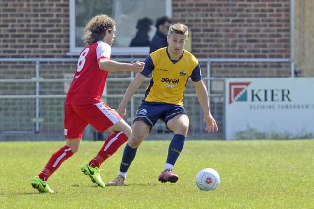 Tony Lee, right, in action for Gosport in 2017. Picture Ian Hargreaves  (170524-1)