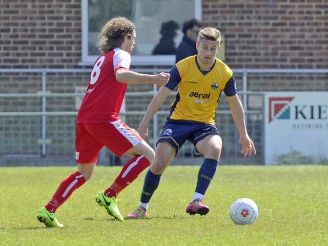 Tony Lee, right, in action for Gosport in 2017. Picture Ian Hargreaves  (170524-1)