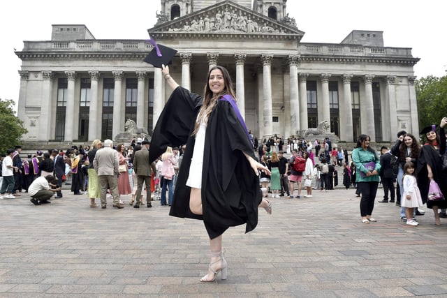 University of Portsmouth students graduating from business, leadership and human resource management at Portsmouth Guildhall on Monday, July 24. 

Pictured is: Sophie Slimm, BSc in project management via an apprenticeship with BAE Systems,

Picture: Sarah Standing (240723-7044)