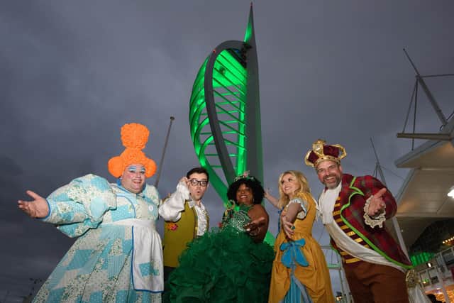 Pictured is: The cast of the Kings Theatre production of Jack and the Beanstalk. Picture: Keith Woodland (131121-32)