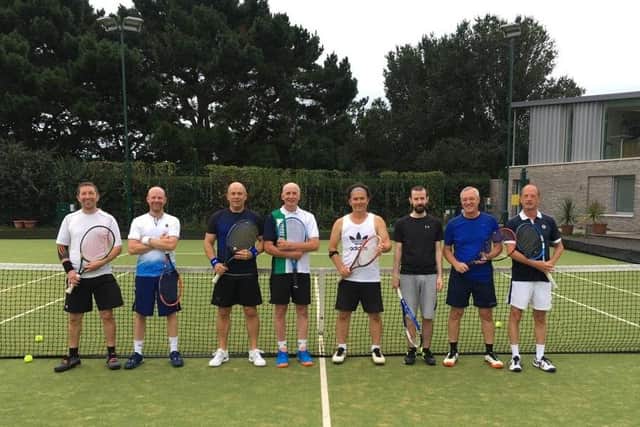 Warsash 3rds v CourtX 3rds (from left): John Fargher, Chris Wynn, Nigel Banton, Syd Quinn, Martyn Cox, Matt Dyson, Robin Ellison, Richard Hebbes