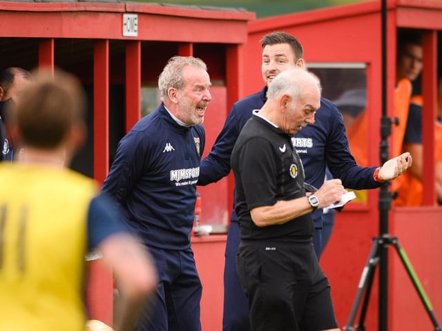 Fareham Town boss Graham Rix unhappy with a  decision. Picture: Keith Woodland