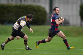 Callum Cells ran in a hat-trick of tries as US Portsmouth defeated Romsey Picture: Keith Woodland