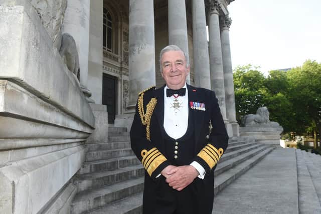 Pictured is: Admiral Lord West at a memorial event marking the 40th anniversary of the Falklands War in Portsmouth last year. Picture: Sarah Standing (170622-71)