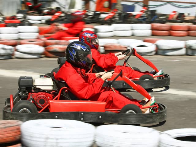 This is what Steve thought Mary would be doing on the go-kart track...