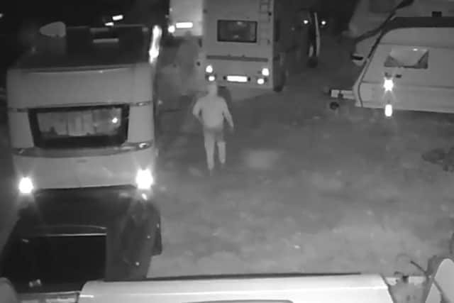 This is the moment thieves stole a luxury caravan from a motorhome park on Hayling Island.