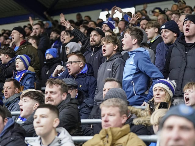Portsmouth fans during the EFL Sky Bet Championship match between Portsmouth and Burnley at Fratton Park, Portsmouth, England on 1 February 2025.