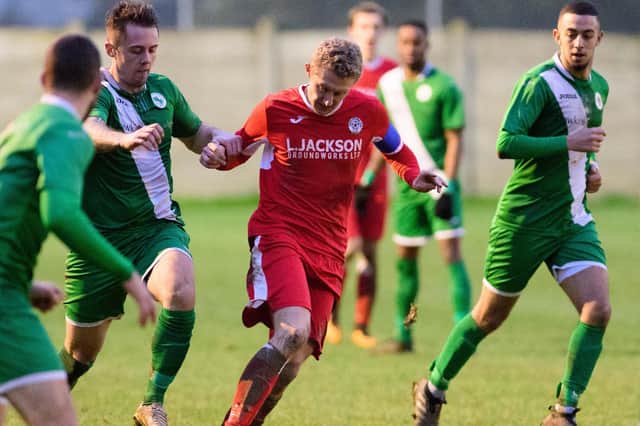 Horndean fear they could be without captain Ash Howes for the remainder of the season after he sustained a hip flexor injury Picture: Keith Woodland