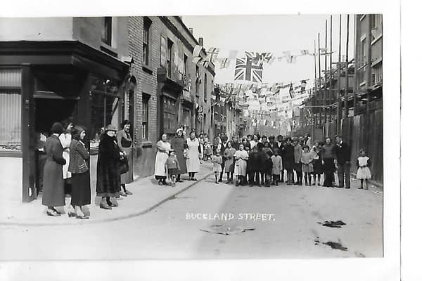 Buckland Street nostalgic postcard sold by auctioneers Nesbits