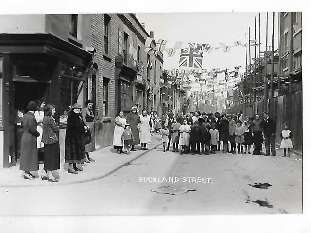 Buckland Street nostalgic postcard sold by auctioneers Nesbits