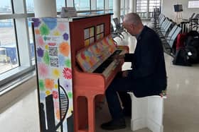 Portsmouth International Port director Mike Sellers at the Flying Bull Academy designed piano