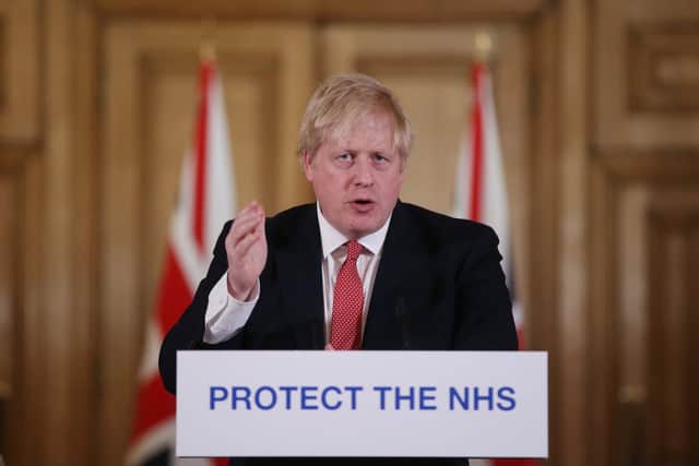 Prime Minister Boris Johnson speaks during a media briefing in Downing Street, London, on coronavirus Picture: Ian Vogler/Daily Mirror/PA Wire
