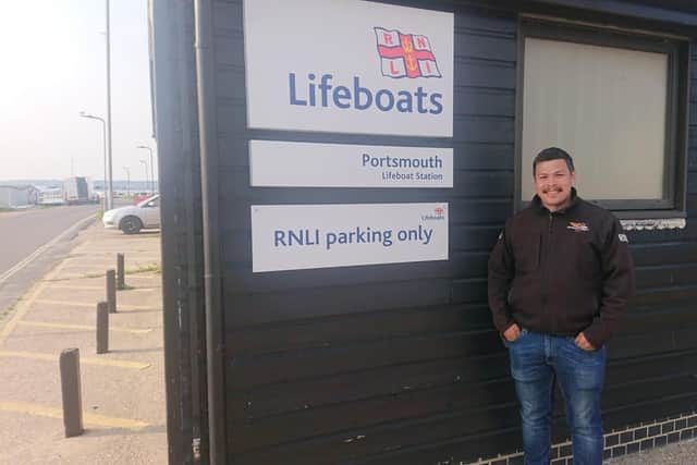 Tiktok star and Trainee Helm at Portsmouth lifeboat station in Eastney, Josh Owens, 30. Picture: Freddie Webb