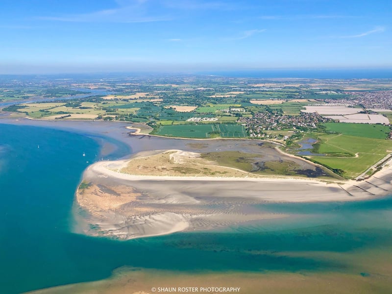 Looking East towards the Witterings from overhead Hayling Island Sailing Club