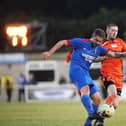 Ethan Jones (blue) was one of just two Fareham players who started last weekend's Wessex League game and Tuesday's cup tie with Fareham.
Picture: Chris Moorhouse
