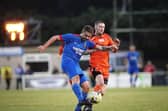 Ethan Jones (blue) was one of just two Fareham players who started last weekend's Wessex League game and Tuesday's cup tie with Fareham.
Picture: Chris Moorhouse