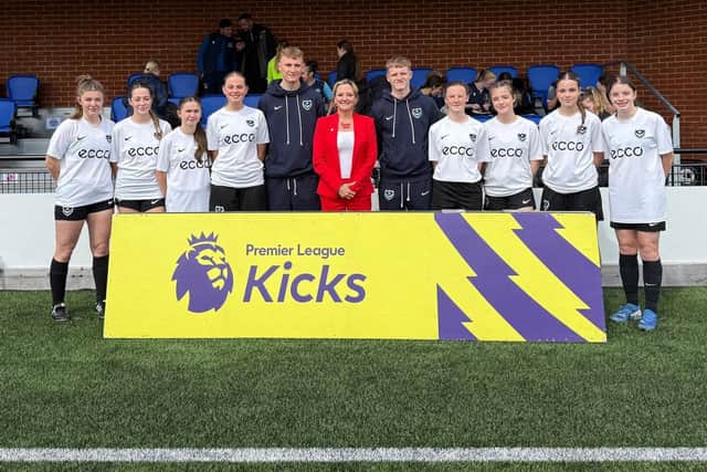 Amanda Martin with the Premier League at the John Jenkins Stadium