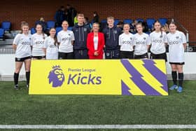 Amanda Martin with the Premier League at the John Jenkins Stadium