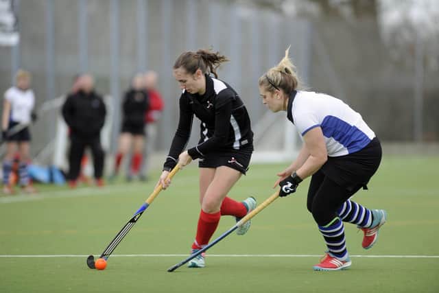 Rebecca Reavell, left, netted Fareham's late leveller against Harrow. Picture Ian Hargreaves