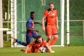 US Portsmouth's Lamin Jatta was sent off in his side's 3-2 loss at Bemerton Heath. Picture: Keith Woodland