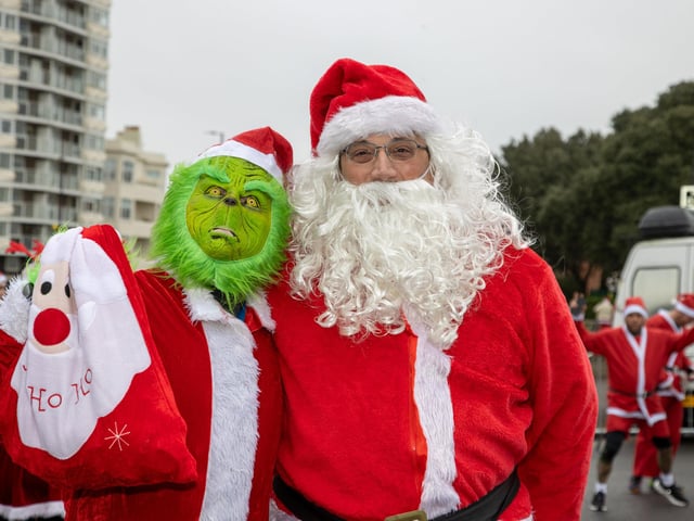 Pictured - The Grinch and Father Christmas.